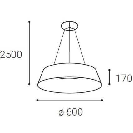 LED2 - Підвісна LED люстра KATY LED/60W/230V 3000/4000K білий