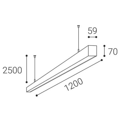 LED2 - Підвісна LED люстра NOLI LED/40W/230V 3000K/3500K/4000K чорний