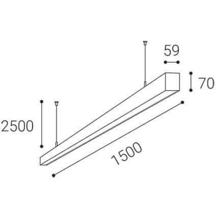 LED2 - Підвісна LED люстра NOLI LED/60W/230V 3000K/3500K/4000K білий