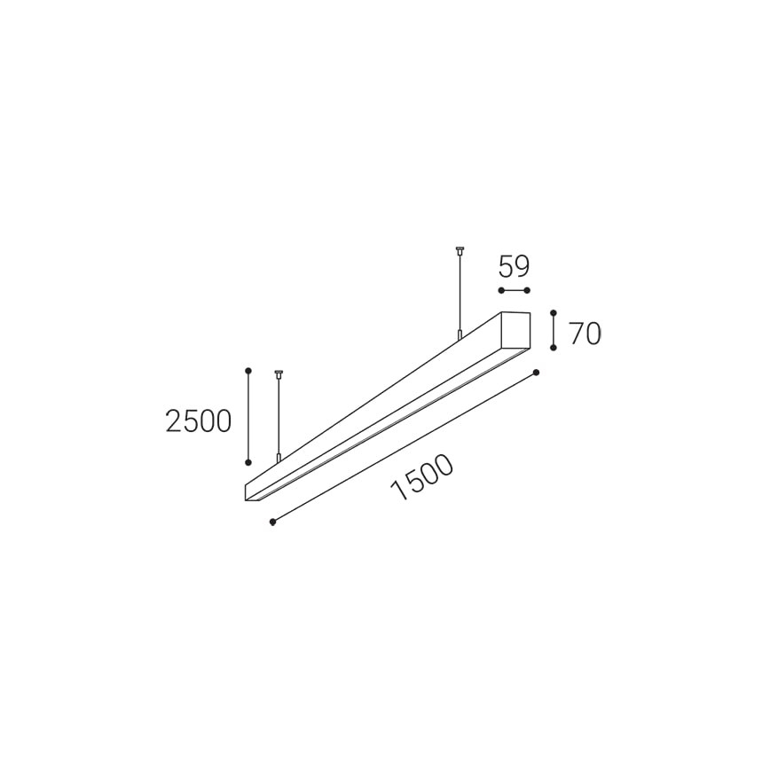 LED2 - Підвісна LED люстра NOLI LED/60W/230V 3000K/3500K/4000K білий