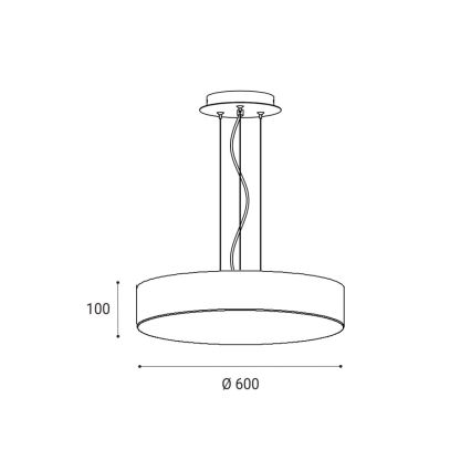 LED2 - Підвісна LED люстра з регулюванням яскравості MONO LED/60W/230V