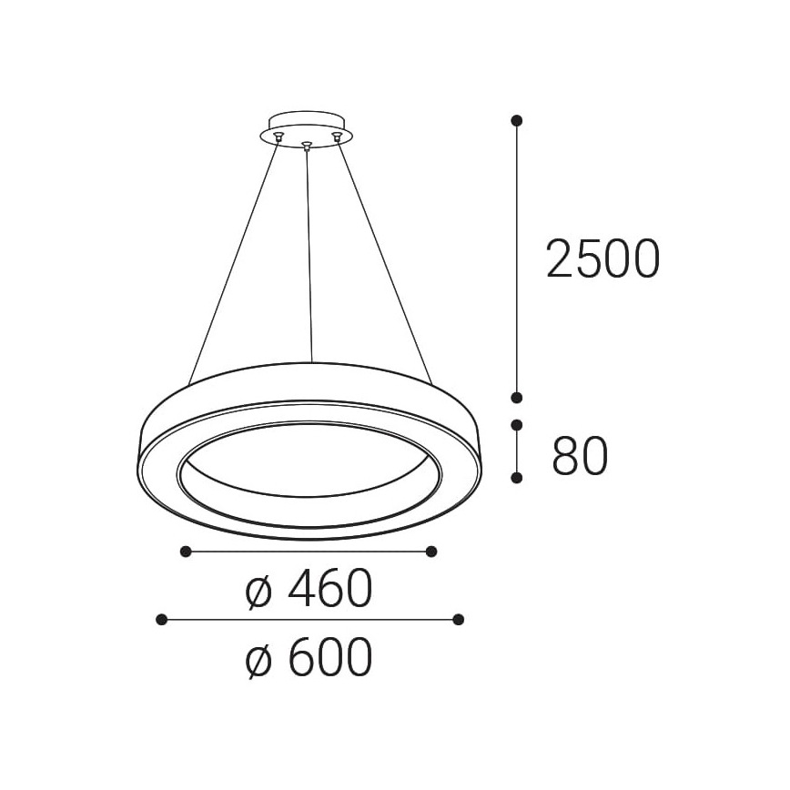 LED2 - Підвісна LED люстра з регулюванням яскравості SATURN LED/50W/230V 3000K/4000K білий