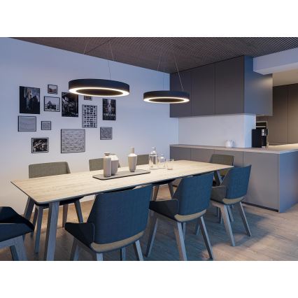 LED2 - Підвісна LED люстра з регулюванням яскравості SATURN LED/50W/230V 3000K/4000K чорний