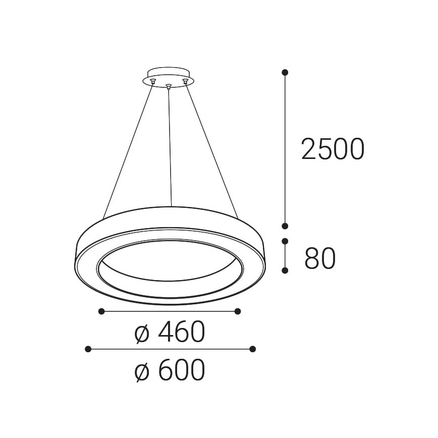 LED2 - Підвісна LED люстра з регулюванням яскравості SATURN LED/50W/230V 3000K/4000K чорний