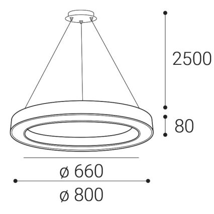 LED2 - Підвісна LED люстра з регулюванням яскравості SATURN LED/60W/230V 3000K/4000K білий