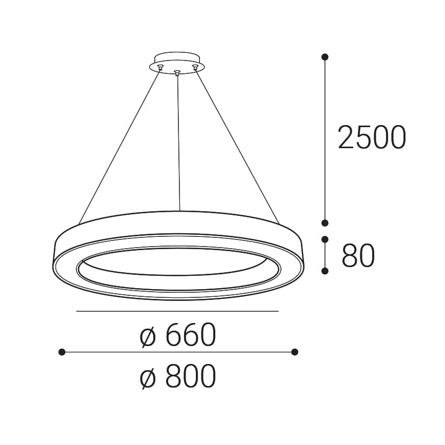 LED2 - Підвісна LED люстра з регулюванням яскравості SATURN LED/60W/230V 3000K/4000K білий