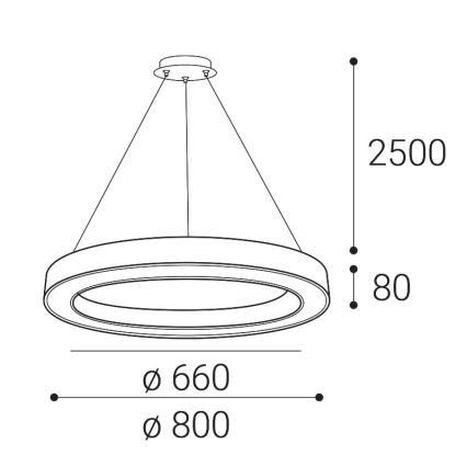 LED2 - Підвісна LED люстра з регулюванням яскравості SATURN LED/60W/230V 3000K/4000K чорний