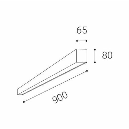 LED2 - Стельовий LED світильник LINO LED/24W/230V 3000K/3500K/4000K чорний 90 см
