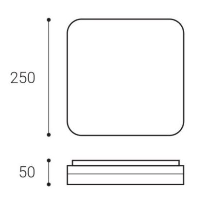 LED2 - Стельовий LED світильник SQUARE LED/12W/230V IP54 3000/4000/5700K
