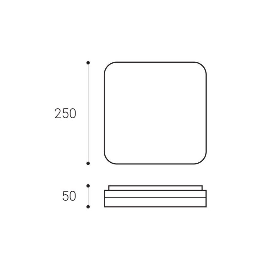 LED2 - Стельовий LED світильник SQUARE LED/12W/230V IP54 3000/4000/5700K