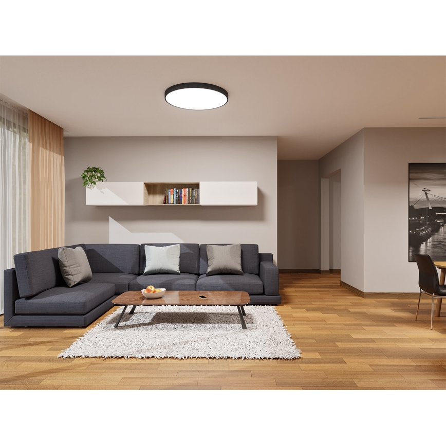 LED2 - Стельовий світильник MONO SLIM LED/80W/230V 3000K/4000K, діаметр 80 см, чорний