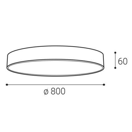 LED2 - Стельовий світильник MONO SLIM LED/80W/230V 3000K/4000K, діаметр 80 см, чорний