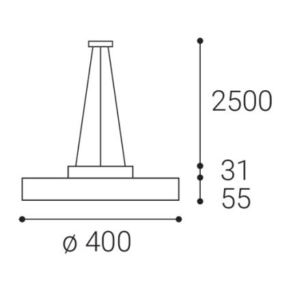LED2 - Светодиодная люстра на тросе ROTO LED/48W/230V 2700K/3300K/4000K IP40 черная диаметр 40 см