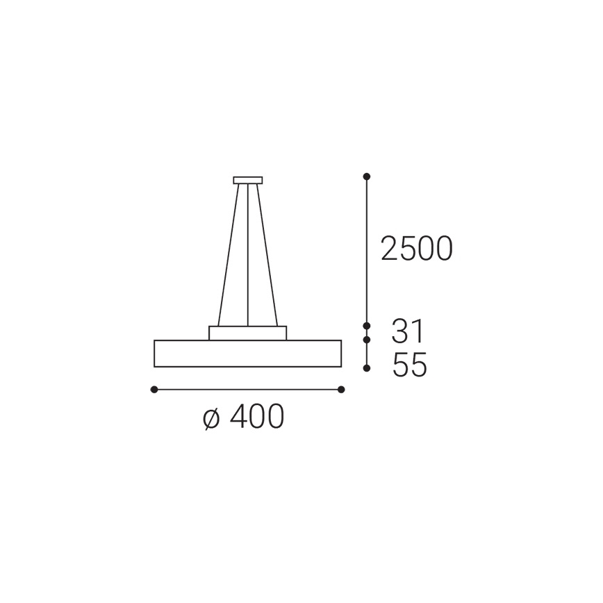 LED2 - Светодиодная люстра на тросе ROTO LED/48W/230V 2700K/3300K/4000K IP40 черная диаметр 40 см