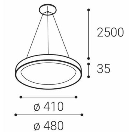 LED2 - Светодиодная люстра на тросе BELLA SLIM LED/38W/230V 3000/4000K черная