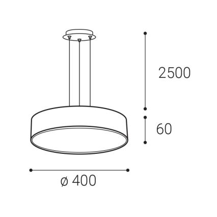 LED2 - светодиодная люстра на тросе MONO SLIM LED/30W/230V 3000K/4000K, диаметр 40 см, чёрная