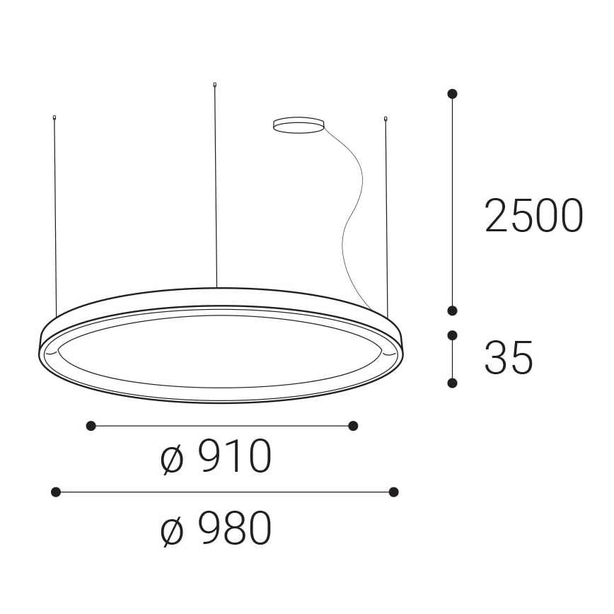 LED2 - Светодиодная подвесная люстра с регулированием яркости BELLA LED/80W/230V 3000K/4000K белый