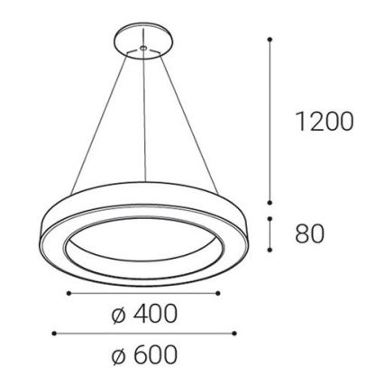LED2 - Светодиодная подвесная люстра с регулированием яркости SATURN LED/50W/230V 3000K/4000K белый