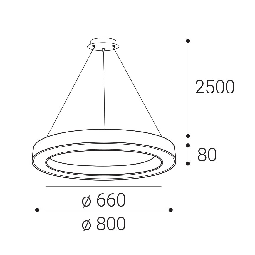 LED2 - Светодиодная подвесная люстра с регулированием яркости SATURN LED/60W/230V 3000K/4000K черный