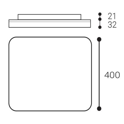 LED2 - Светодиодный потолочный светильник для ванной комнаты SQUARE LED/38W/230V 3000K/3500K/4000K IP54 белый
