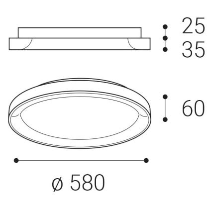 LED2 - Светодиодный потолочный светильник BELLA LED/48W/230V 3000K/4000K черный