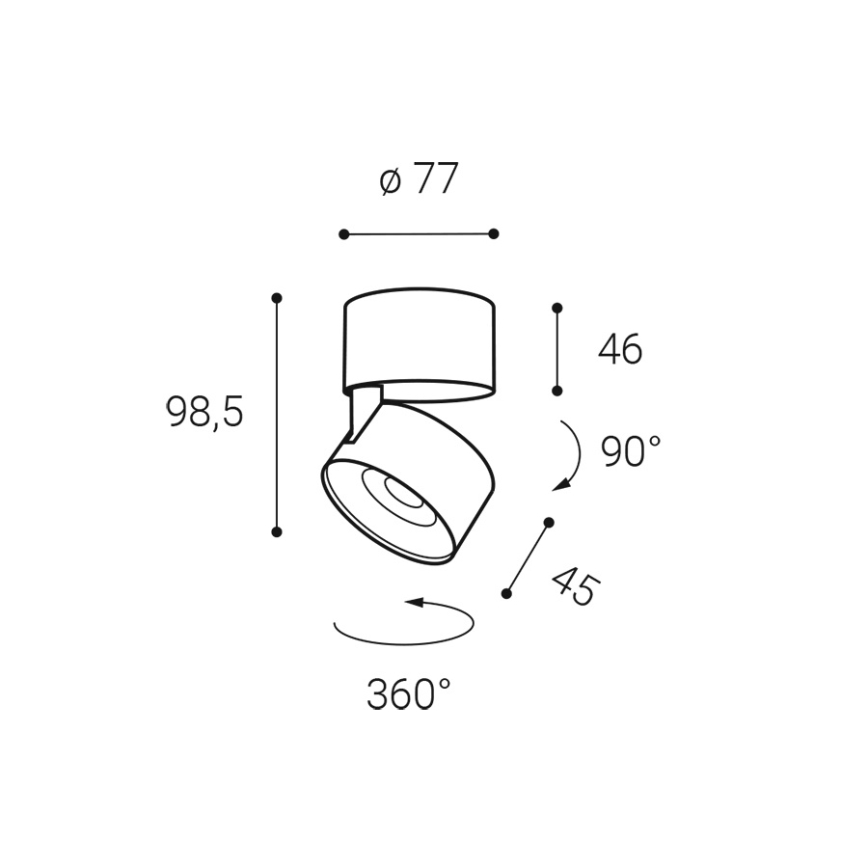LED2 - Светодиодный точечный светильник с регулированием яркости KLIP ON LED/11W/230V