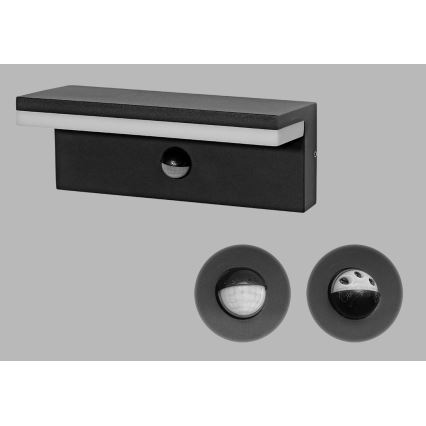 LED2 - Уличный светодиодный настенный светильник с датчиком HUGO LED/9W/230V IP54 3000K/4000K