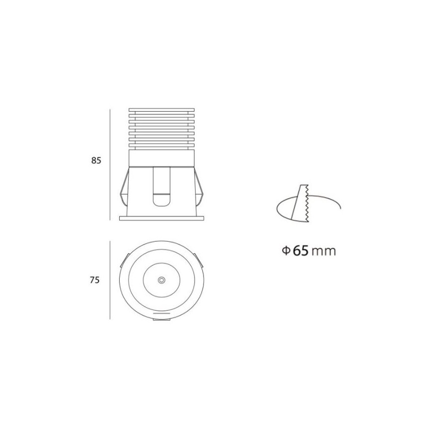 LED2 - Светодиодный встраиваемый точечный светильник RAY LED/10W/230V IP44 белый