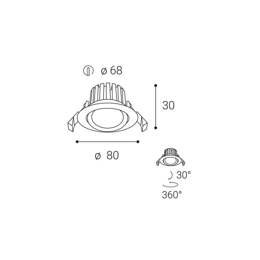 LED2 - Светодиодный встроенный светильник для ванной с регулированием яркости MAX LED/8W/230V 3000K IP65