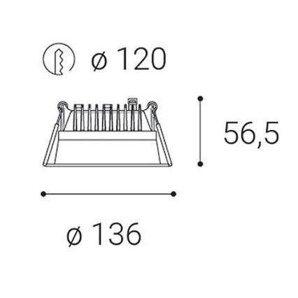 LED2 - Светодиодный встроенный светильник для ванной с регулированием яркости ZETA LED/15W/230V 4000K IP44