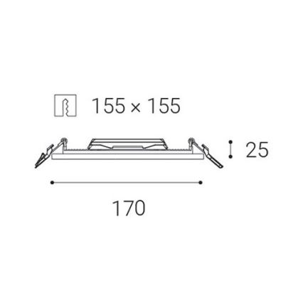 LED2 - Светодиодный встроенный светильник для ванной комнаты SLIM LED/15W/230V IP43 CRI 90