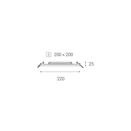 LED2 - Светодиодный встроенный светильник для ванной комнаты SLIM LED/20W/230V IP43 CRI 90