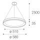 LED2 - Светодиодная подвесная люстра BELLA LED/48W/230V 3000K/4000K белый