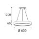 LED2 - Светодиодная подвесная люстра BELLA LED/50W/230V 3000K диаметр 60 см белая