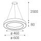 LED2 - Светодиодная подвесная люстра с регулированием яркости SATURN LED/50W/230V 3000K/4000K белый
