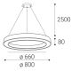 LED2 - Светодиодная подвесная люстра с регулированием яркости SATURN LED/60W/230V 3000K/4000K белый