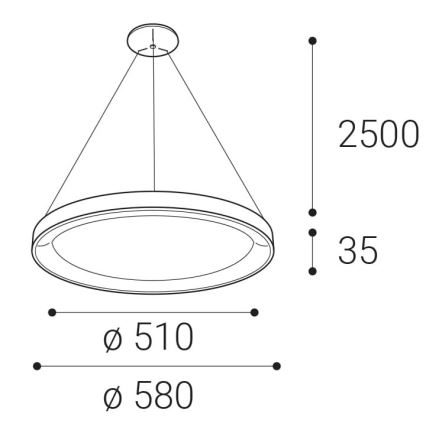 LED2 - Світлодіодна підвісна люстра BELLA LED/48W/230V 3000K/4000K білий