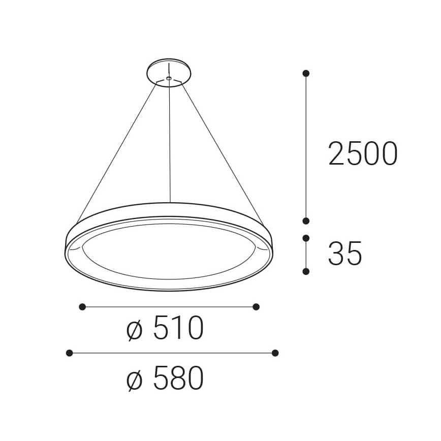 LED2 - Світлодіодна підвісна люстра BELLA LED/48W/230V 3000K/4000K білий
