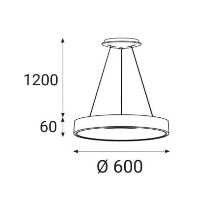 LED2 - Світлодіодна підвісна люстра BELLA LED/50W/230V 3000K діаметр 60 см біла