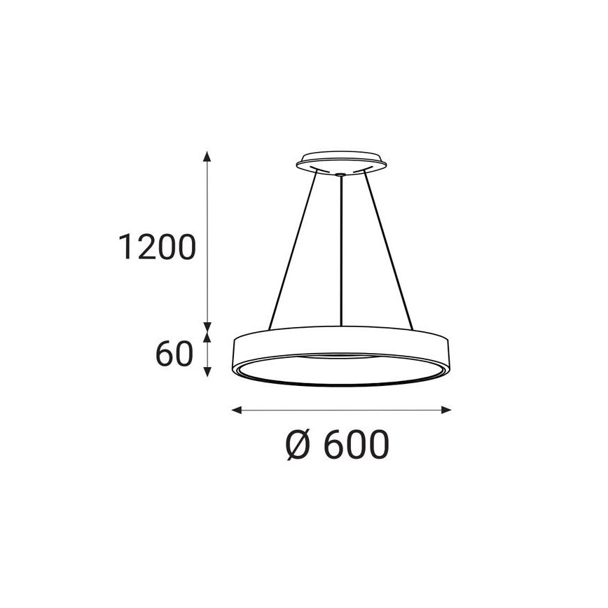 LED2 - Світлодіодна підвісна люстра BELLA LED/50W/230V 3000K діаметр 60 см біла