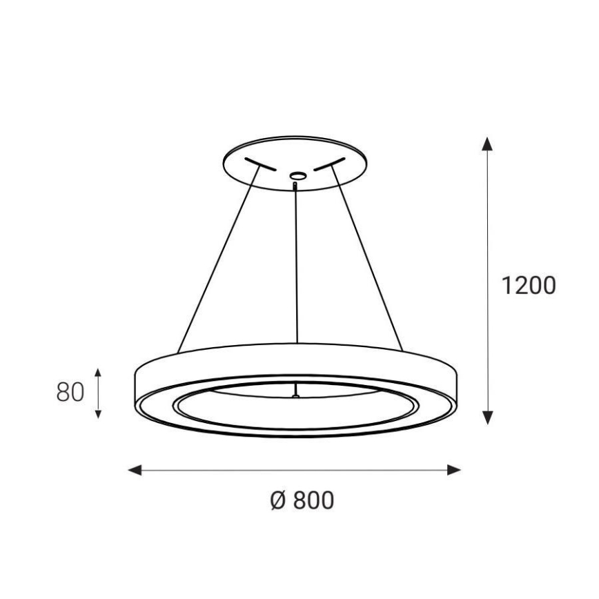 LED2 - Світлодіодна підвісна люстра SATURN LED/80W/230V 3000K діаметр 80 см біла