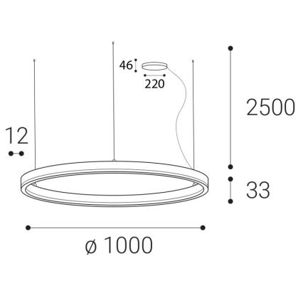 LED2 - Світлодіодна підвісна люстра з регулюванням яскравості CIRCLE LED/80W/230V 3000K/4000K діаметр 100 см білий