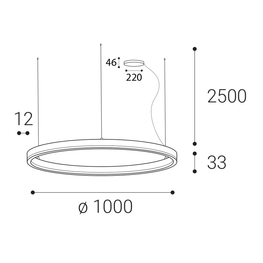 LED2 - Світлодіодна підвісна люстра з регулюванням яскравості CIRCLE LED/80W/230V 3000K/4000K діаметр 100 см білий