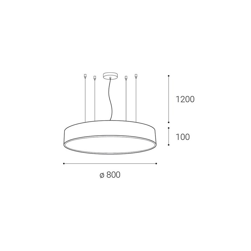 LED2 - Світлодіодна підвісна люстра з регулюванням яскравості MONO LED/100W/230V 3000K/4000K чорний