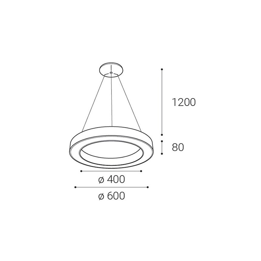 LED2 - Світлодіодна підвісна люстра з регулюванням яскравості SATURN LED/50W/230V 3000K/4000K білий