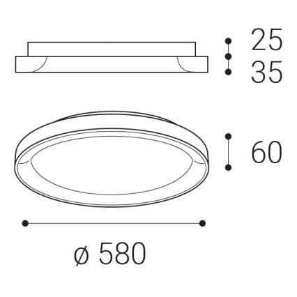 LED2 - Світлодіодний стельовий світильник BELLA LED/48W/230V 3000K/4000K коричневий