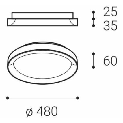 LED2 - Світлодіодний стельовий світильник BELLA SLIM LED/38W/230V 3000/4000K чорна