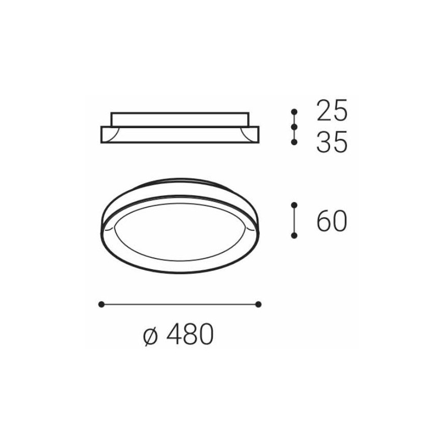 LED2 - Світлодіодний стельовий світильник BELLA SLIM LED/38W/230V 3000/4000K чорна