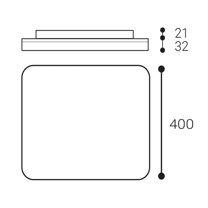 LED2 - Світлодіодний стельовий світильник для ванної кімнати SQUARE LED/38W/230V 3000K/3500K/4000K IP54 білий