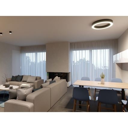 LED2 - Світлодіодний стельовий світильник з регулюванням яскравості SATURN LED/50W/230V 3000K/4000K чорний